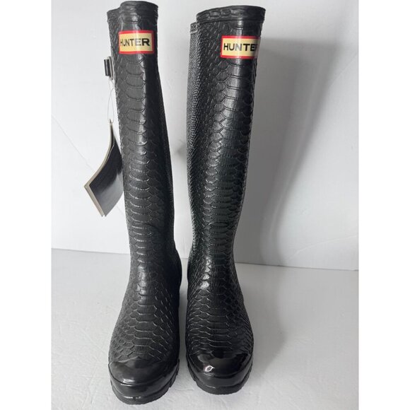 NEW Hunter Hunter Carnaby Boa Snake Rain Boots Black EU 35 36 US 5 UK 3 - Picture 7 of 12